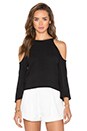 view 2 of 4 Cold Shoulder Open Back Top in Black