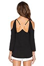 view 4 of 4 Cold Shoulder Open Back Top in Black