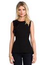 view 1 of 5 Crepe Peplum Top in Black