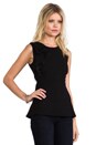 view 2 of 5 Crepe Peplum Top in Black