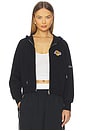 view 1 of 5 Los Angeles Lakers The Raglan Zip Up Hoodie in Black