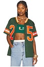 view 1 of 4 University Of Miami Football Jersey Top in Hunter Green