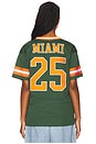 view 3 of 4 University Of Miami Football Jersey Top in Hunter Green