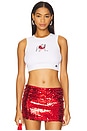view 1 of 4 University Of Georgia Bulldog Cut Off Tank Top in White