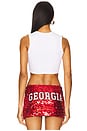 view 3 of 4 University Of Georgia Bulldog Cut Off Tank Top in White