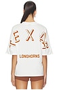 view 4 of 5 The University Of Texas At Austin Football Oversized Tee in Burnt Orange in White & Burnt Orange