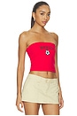 view 2 of 5 Mexico Embroidered Tube Top in Red