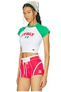view 2 of 4 Italy Homerun Tee in Kelly & Green in KELLY GREEN