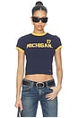 view 1 of 4 Michigan Goalie Baby Tee in Midnight Navy