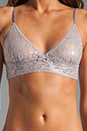 view 3 of 3 Metallic Signature Lace Bralette in Silver/Steel in Silver & Steel