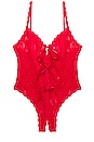 view 1 of 2 Racy Signature Lace Open Teddy in Red