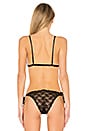 view 3 of 4 Peek-a-Boo Lace Tie Front Bralette in Black