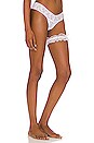 view 2 of 5 'I Do' Low Rise Thong and Garter in White & Powder Blue