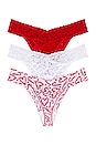 view 1 of 6 Original Rise Thong Holiday 3-Pack in Red, White, & Candy Cane
