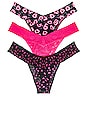 view 1 of 6 STRING VALENTINE'S DAY 3-PACK ORIGINAL RISE in Black & Pink