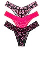 view 2 of 6 STRING VALENTINE'S DAY 3-PACK ORIGINAL RISE in Black & Pink