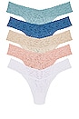 view 1 of 6 5 Original Rise Thongs in Ivory, Desert Rose, Cappuccino, Shining Armor, & Odyssey Blue