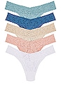 view 2 of 6 5 Original Rise Thongs in Ivory, Desert Rose, Cappuccino, Shining Armor, & Odyssey Blue