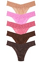 view 1 of 2 5 Original Rise Thongs in Honey, Drifting Horizon, Pink Quartz, Cappuccino, & Chocolate Noir