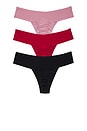 view 2 of 6 Breathe Natural Rise 3 Pack in Black, Fireside, & Provence Pink