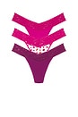 view 1 of 6 Dream Organic Thong 1 Print 3 Pack in Fine Wine, Do Or Dot, & Kiss From A Rose