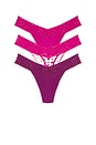 view 2 of 6 Dream Organic Thong 1 Print 3 Pack in Fine Wine, Do Or Dot, & Kiss From A Rose