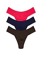 view 1 of 1 3 Natural Rise Thongs in Mahogany, Coral Reef, & Odyssey Blue