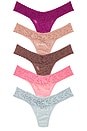 view 1 of 2 5 Low Rise Thongs in Seashell Beige, Peachfizz, Pearl Grey, Artichoke Heart, Desert Rose