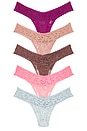 view 2 of 2 5 Low Rise Thongs in Seashell Beige, Peachfizz, Pearl Grey, Artichoke Heart, Desert Rose