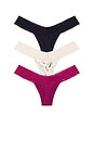 view 2 of 2 Low Rise Thong 3 Pack in California Raisin & Flourish & Lavender Tea