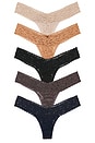 view 1 of 2 Signature Lace Low Rise 5 Pack in Black, Navy, Granite, Suntan & Chai