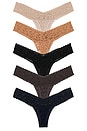view 2 of 2 Signature Lace Low Rise 5 Pack in Black, Navy, Granite, Suntan & Chai