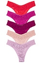 view 1 of 2 Original Rise Thong 5 Pack in Desert Rose & Neon Coral & Wild Rose & Bright Amethyst & Water Lily