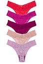 view 2 of 2 Original Rise Thong 5 Pack in Desert Rose & Neon Coral & Wild Rose & Bright Amethyst & Water Lily
