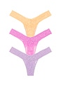 view 2 of 2 Low Rise Thong 3 Pack in Apricot Crush Orange & Drifting Horizon Pink & Cool Lavender