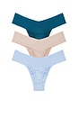view 2 of 2 3 Natural Rise Thongs in Taupe & Earth Dance & Fresh Air