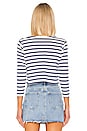 view 3 of 4 The Long Sleeve Stripe Crop Tee in Off White & Navy