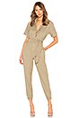 view 1 of 3 Short Sleeve Side Zip Detail Jumpsuit in Olive