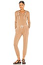 view 1 of 3 Supersoft Fleece Hooded Jumpsuit in Latte
