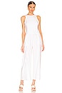 view 1 of 3 Linen Racer Jumpsuit in White