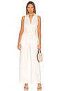 view 1 of 3 Linen Halter Polo Jumpsuit in White
