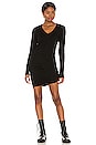 view 1 of 3 Supersoft Long Sleeve Overlap Shirred Dress in Black