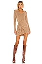view 1 of 3 Supersoft Long Sleeve V Dress in Latte
