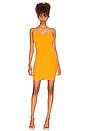 view 1 of 3 ROBE MINI À ENCOLURE CARRÉE in Marigold