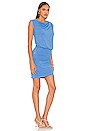 view 2 of 3 Supersoft Cowl Shirred Wrap Mini Dress in Lagoon