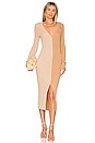 view 1 of 3 Color Block Cardigan Midi Dress in Doe & Off White Doe