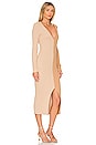 view 2 of 3 Color Block Cardigan Midi Dress in Doe & Off White Doe