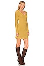 view 2 of 3 Brushed Thermal Deep V Mini Dress in Golden Olive