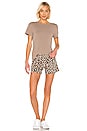view 4 of 4 Leopard Elastic Waist Shorts in Dust