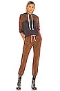 view 4 of 4 Supersoft Fleece Print Block Pullover Hoody in Leopard & Faded Black